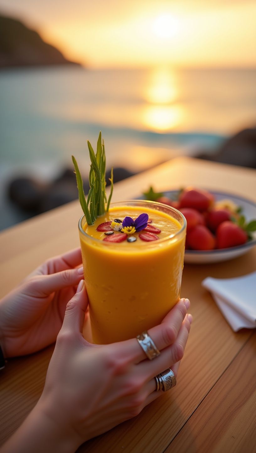 Σα smoothie με μπανάνα και συστατικά κουρκουμά